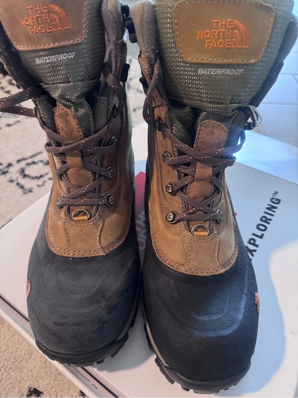 The North Face Brown and Black Men's Waterproof Winter Hiking Boots